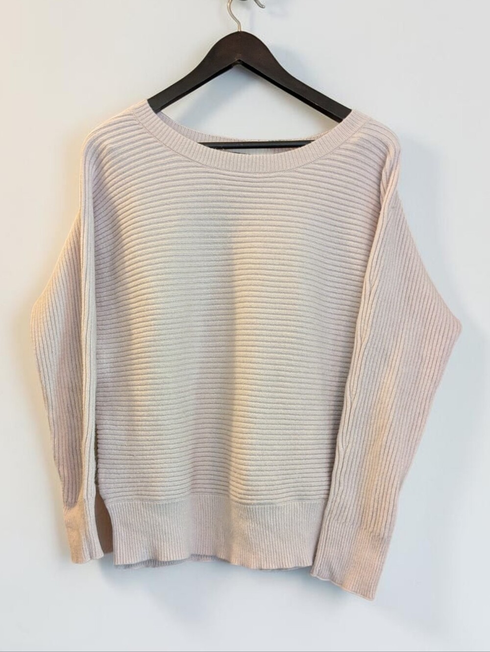 Verve Ami Ribbed Crew Neck Sweater Light Pink Large